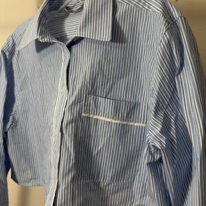 Zara stripped cropped button up shirt size XS baggy fit